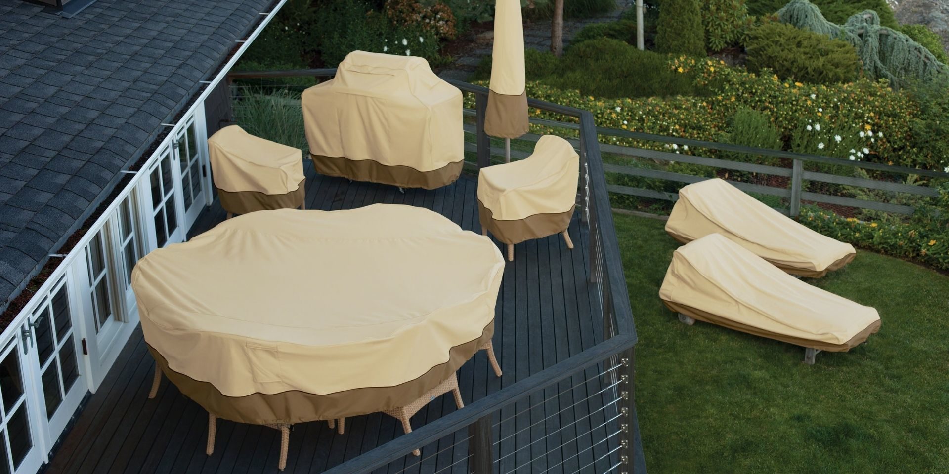 Linkool a Forma di L coperture per mobili da Giardino Impermeabili 